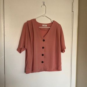 Cropped button down blouse size M